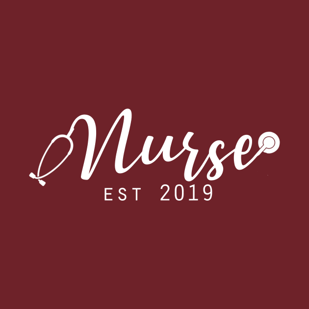 Nurse Est 2019 Graduation Shirt Gift Stethoscope by Bezra