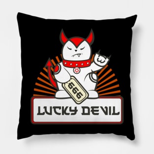 Lucky Devil Cat Pillow