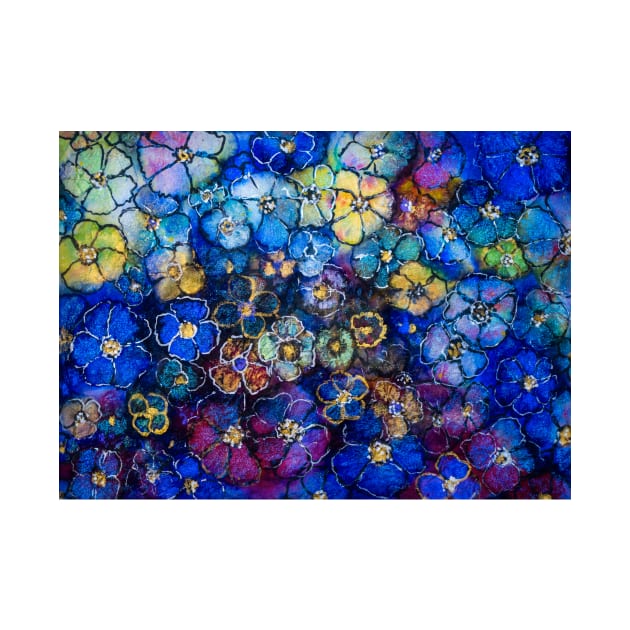 Floral Abstract blue 2 by redwitchart