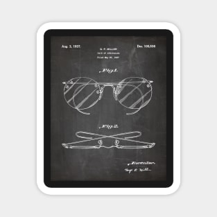 Spectacles Patent - Optometrist Eye Doctor Office Art - Black Chalkboard Magnet