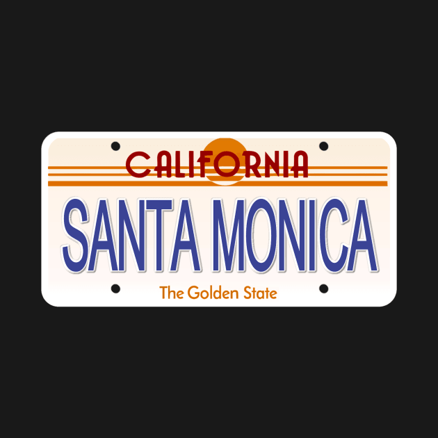 Santa Monica California State License Plate by Mel's Designs