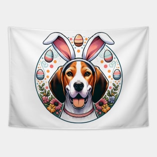 Treeing Walker Coonhound Enjoys Easter with Bunny Ears Tapestry