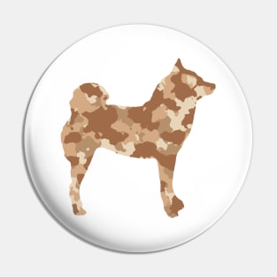 Lilly the Shiba Inu Silhouette - Desert Camo on White Pin