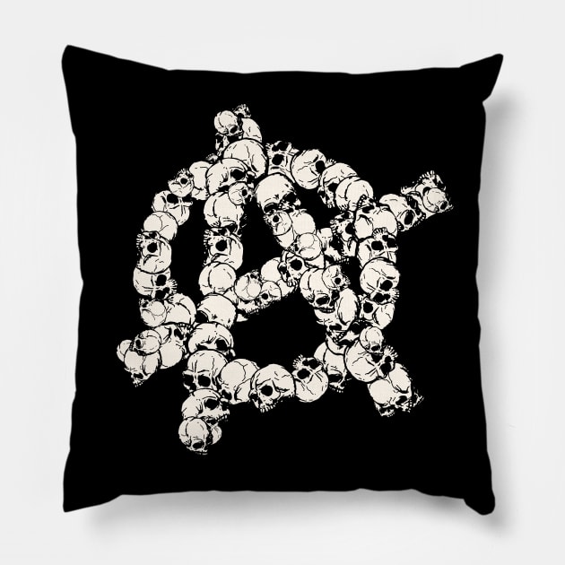 A anarchy symbol made of skulls Pillow by VizRad