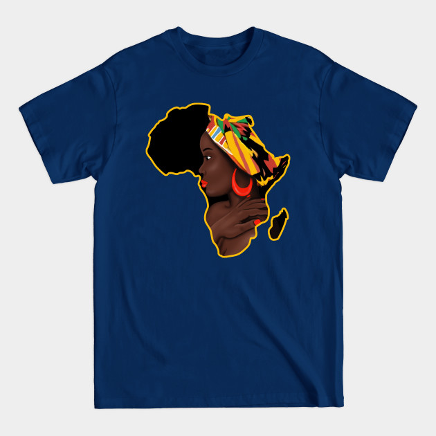 Africa Queen Mother Africa Melanin Kente Pattern - African Pride - T-Shirt