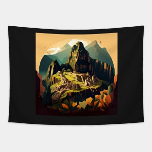 Machu Picchu Peru Illustration Drawing Tapestry