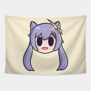 Genshin Impact Keqing chibi head Tapestry