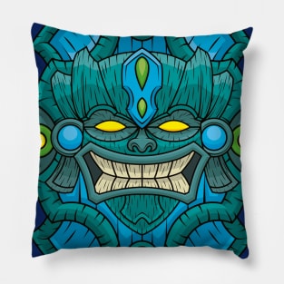 Tiki Mask Tawhiri Pillow