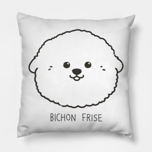 Kawaii Bischon Frise Face Pillow