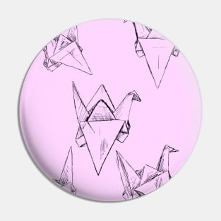 Pink Paper Cranes Pin