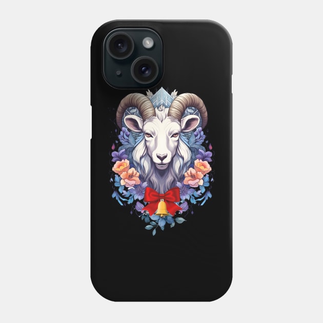 Goat in Flowers Phone Case by Funtomass