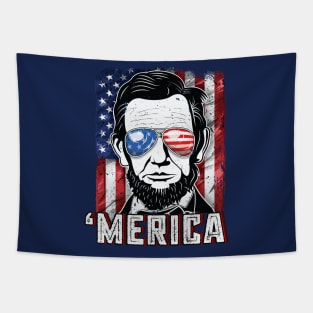 4th of July Merica Abraham Lincoln Tapestry