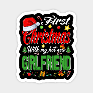 First Christmas With My Hot New Girlfriend Santa Hat Pajama Xmas Magnet