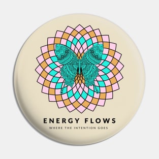 Butterfly Mandala Energy Flows Where Intention Goes Pin