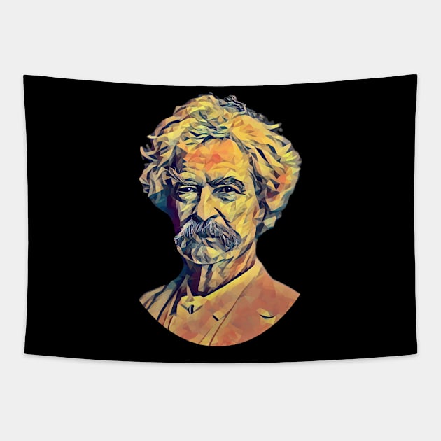 Mark Twain Polypaint Tapestry by jph