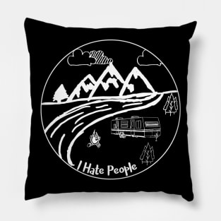 I hate people travel trailer Pillow