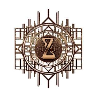 z letter in golden jugendstil art deco design in elegant vintage alphabet monogram style T-Shirt