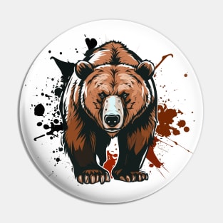 Graffiti Paint Grizzly Bear Creative Pin