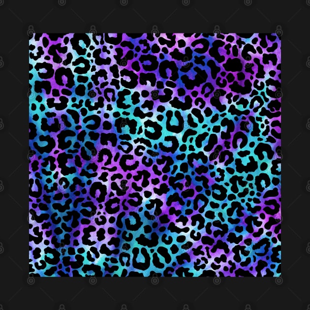 Cute Tie Dye Purple Blue Boho Leopard Print by Hypnotic Highs