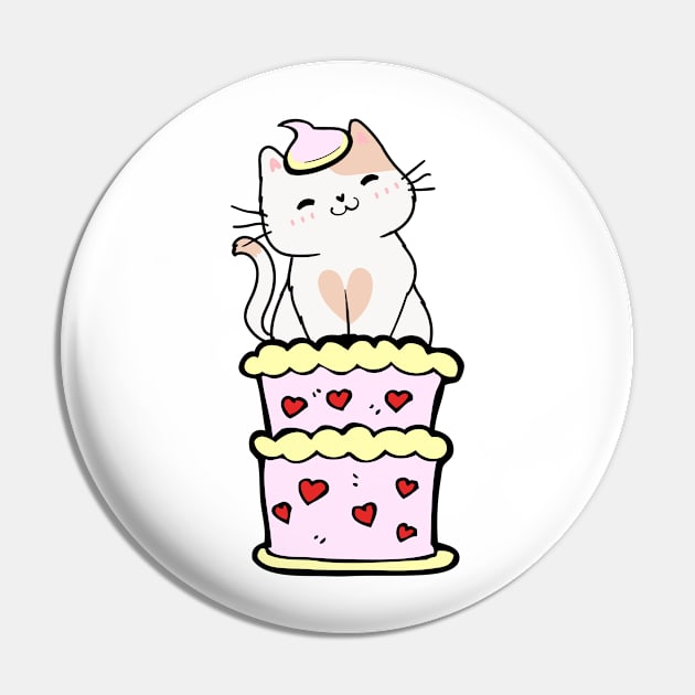 Funny white cat jumping out of a cake Pin by Pet Station