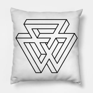 Impossible Shapes – Optical Illusion - Geometric Traingles Pillow