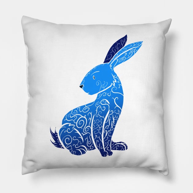 Alt Bunny - Blue Pillow by vanitygames