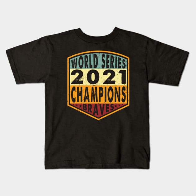 Retro Distressed World Series Champion Braves Kids T-Shirt