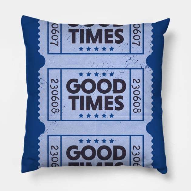 Vintage Ticket to Good Times // Feel Good Great Day Pillow by SLAG_Creative