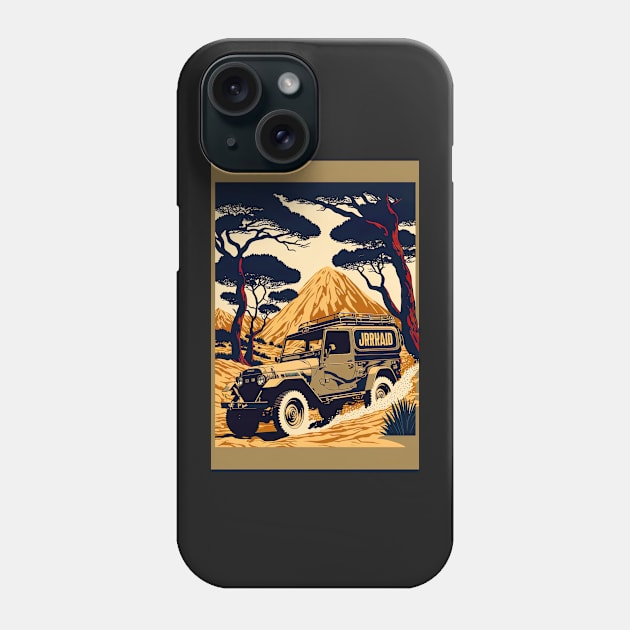 Brown Safari pick up truck in the wild Phone Case by KoolArtDistrict