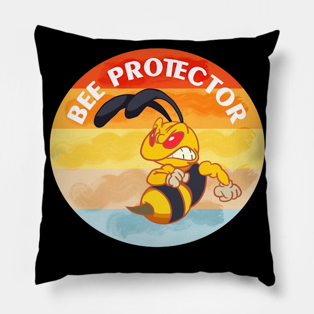 Bee protector in angry mode Pillow by chrstdnl