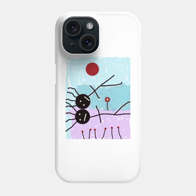 Kids Chatting in the Field Stick Figure Phone Case by Eigo Wild