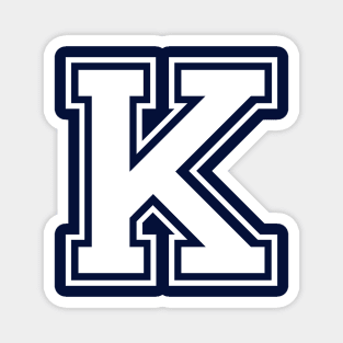 Initial Letter K - Varsity Style Design Magnet