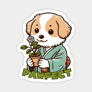 Puppy botanist Magnet