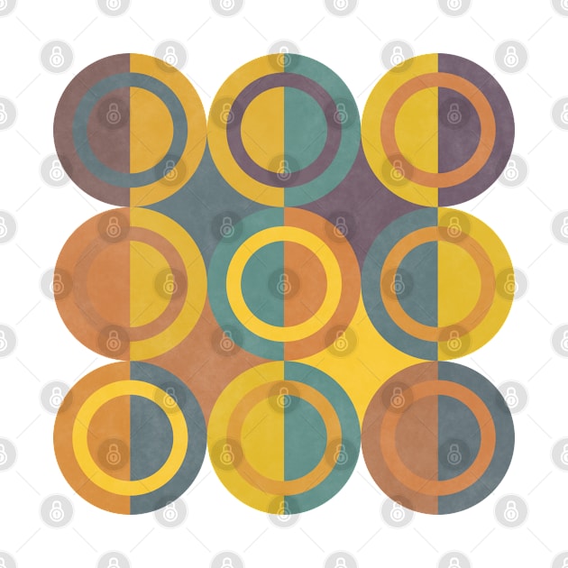 Geometric Shapes Orange Green Circles by FAROSSTUDIO