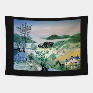 A Beautiful World by Grandma Moses Tapestry
