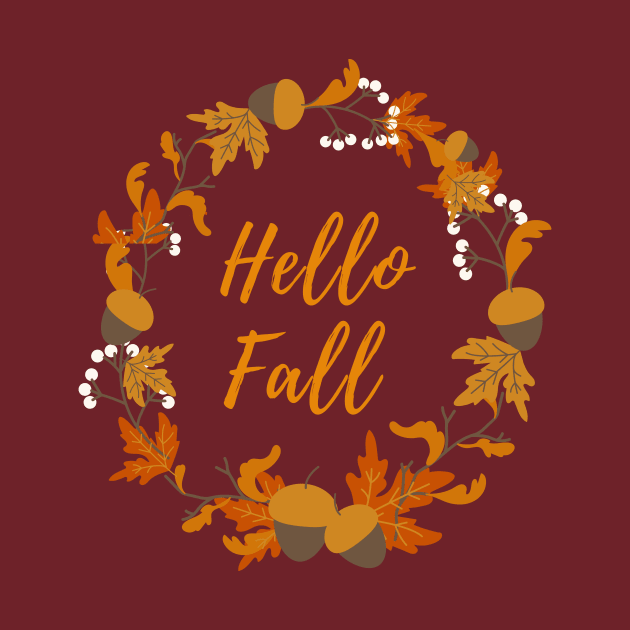 Hello Fall Autumn Design by Ken Adams Store