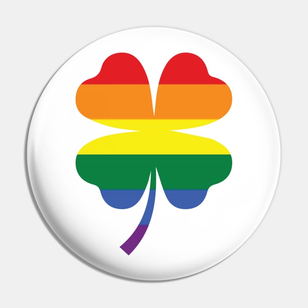 LGBTQ Clover St. Patrick's Day Clover Design Pin by SiGo