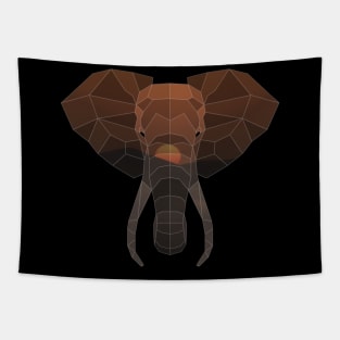 Elephant Low Poly Double Exposure Art Tapestry