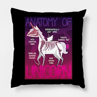 Unicorn Anatomy T-Shirt Pillow