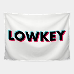 Lowkey Glitch Black Small Logo Tapestry