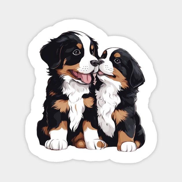 bernese mountain dog puppy Magnet by animegirlnft