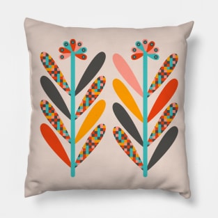 BLOOMS Retro Mid-Century Modern Boho Floral - UnBlink Studio by Jackie Tahara Pillow