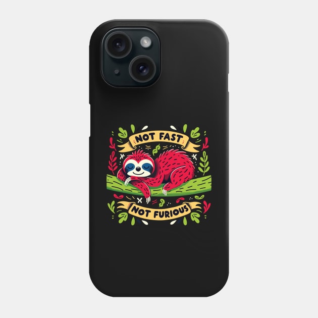 Not Fast, Not Furious - Cute Sloth Nature Hug Phone Case by SergioArt