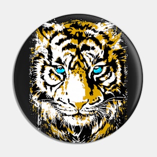 Safari Tiger Head - Colourful Tiger Eyes Pin