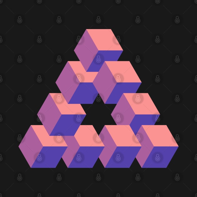 Optical illusion triangle #5-  Instant peach & purple by DaveDanchuk