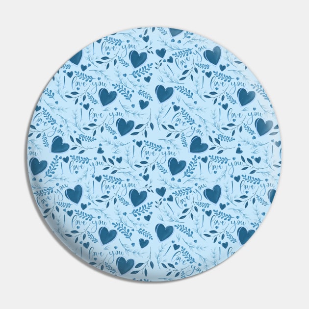 I love you typography sign seamless pattern blue Pin by Arch4Design