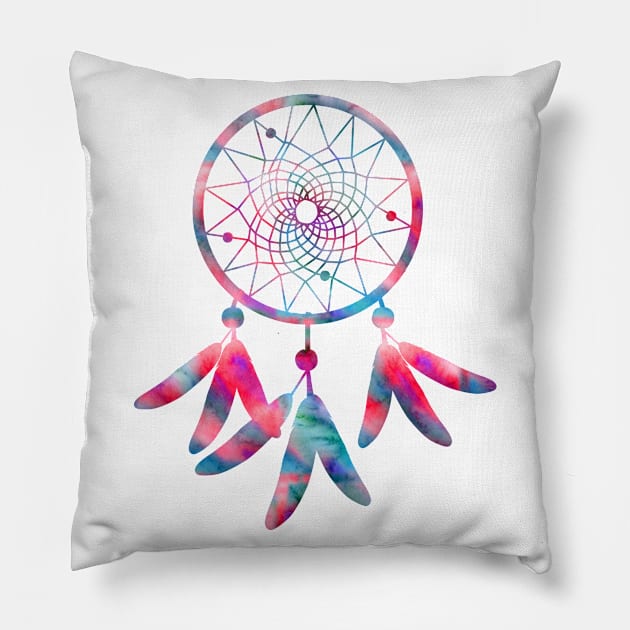 Watercolor Dream Catcher Pillow by MysticMagpie