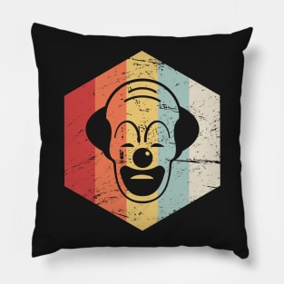 Retro Vintage Creepy Clown Icon Pillow