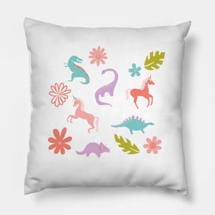 Dinosaurs + Unicorn - Light Pillow