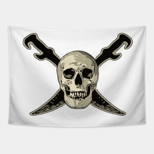 Pirate Skull with Swords Tapestry